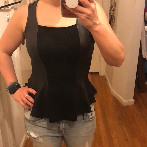 Black peplum top - Picture 3 of 4